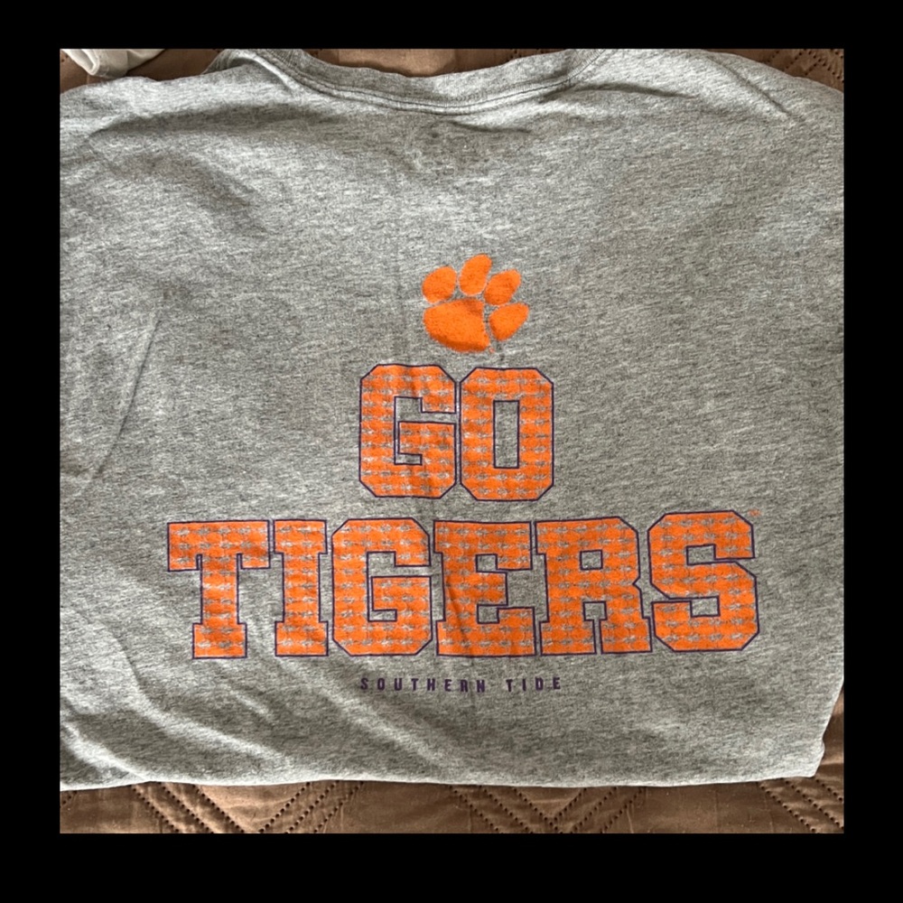 Southern Tide Gray Go Tigers Shirt 🐅 medium